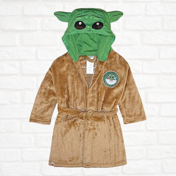 LEGO Star Wars Baby Yoda Plush Robe Size 8 Grogu Hooded Bathrobe Brown Force - Picture 1 of 6
